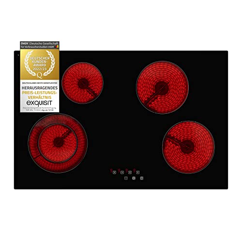 Exquisit Kochfeld EKC801-5Z | Glaskeramik | Touch Control | 4 Kochstellen | Rahmenlos | 7000 W, Schwarz Exquisit Kochfeld EKC801-5Z | Glaskeramik | Touch Control | 4 Kochstellen | Rahmenlos | 7000 W, Schwarz von Exquisit