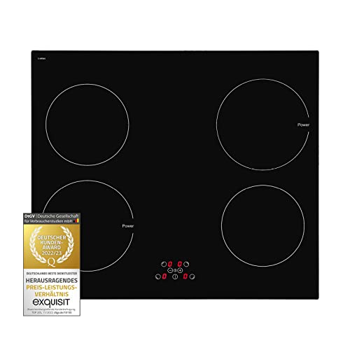 Exquisit Kochfeld EKI 701-5 | Induktion | Touch Control | 4 Kochstellen | Rahmenlos | 6500 W von Exquisit