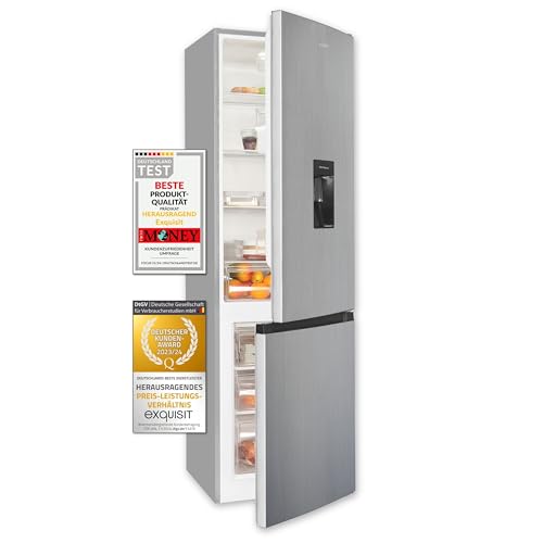 Exquisit Kühl-Gefrierkombination KGC5265-70-WS-040D inoxlook | Nutzinhalt: 260 L | Wasserspender | Alarm | 4-Sterne-Gefrieren Exquisit Kühl-Gefrierkombination KGC5265-70-WS-040D inoxlook | Nutzinhalt: 260 L | Wasserspender | Alarm | 4-Sterne-Gefrieren von Exquisit