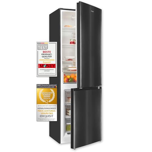 Exquisit Kühl-Gefrierkombination KGC5320-95-E-040C inoxlook-az | Nutzinhalt: 315 L | 4*-Gefrieren | Alarm-Funktion | 4 Glasablagen | Standgerät Exquisit Kühl-Gefrierkombination KGC5320-95-E-040C inoxlook-az | Nutzinhalt: 315 L | 4*-Gefrieren | Alarm-Funktion | 4 Glasablagen | Standgerät von Exquisit
