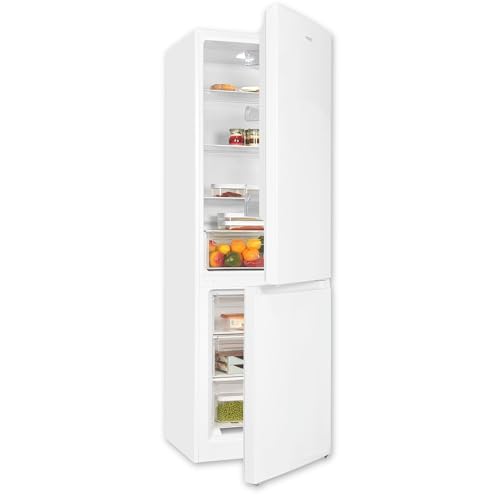 Exquisit Kühl-Gefrierkombination, Kühlschrank mit Gefrierfach, 4-Sterne-Gefrieren, 315 Liter, Alarm-Funktion, KGC5320-95-E-040C weiss von Exquisit