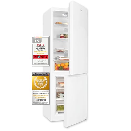 Exquisit Kühl-Gefrierkombination KGC5320-95-E-040C weiss | Nutzinhalt: 315 L | 4*-Gefrieren | Alarm-Funktion | 4 Glasablagen | Standgerät Exquisit Kühl-Gefrierkombination KGC5320-95-E-040C weiss | Nutzinhalt: 315 L | 4*-Gefrieren | Alarm-Funktion | 4 Glasablagen | Standgerät von Exquisit
