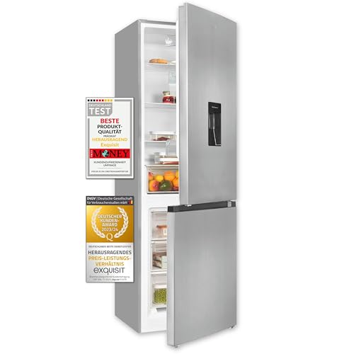Exquisit Kühl-Gefrierkombination KGC5320-95-E-WS-040C inoxlook | Nutzinhalt: 313 L | Wasserspender | 4*-Gefrieren | Alarm-Funktion | 4 Glasablagen | Standgerät Exquisit Kühl-Gefrierkombination KGC5320-95-E-WS-040C inoxlook | Nutzinhalt: 313 L | Wasserspender | 4*-Gefrieren | Alarm-Funktion | 4 Glasablagen | Standgerät von Exquisit