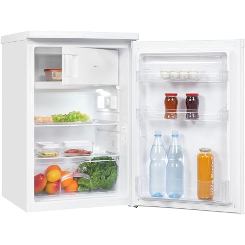 Exquisit Kühlschrank KS16-4-E-040E weiss | 109 l Nutzinhalt | Weiß | Kühlen | Gemüsefach | Kompakt | Gefrierfach | LED Licht von Exquisit