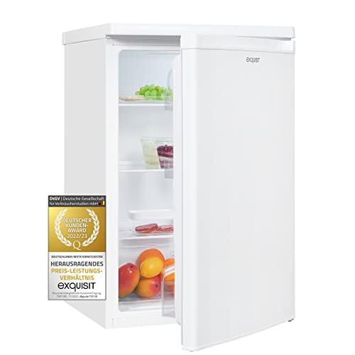 Exquisit Kühlschrank KS16-V-040E weiss | insgesamt 127 l Volumen | Weiß | Freistehend | Kühlen | Glasablagen und Gemüsefach | Türanschlag wechselbar Exquisit Kühlschrank KS16-V-040E weiss | insgesamt 127 l Volumen | Weiß | Freistehend | Kühlen | Glasablagen und Gemüsefach | Türanschlag wechselbar von Exquisit