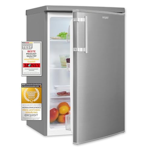 Exquisit Kühlschrank KS16-V-H-040E inoxlook | Standgerät | 127 l Volumen | Inoxlook | Glasablagen und Gemüsefach | Beleuchtung | Türablagen | Türanschlag wechselbar Exquisit Kühlschrank KS16-V-H-040E inoxlook | Standgerät | 127 l Volumen | Inoxlook | Glasablagen und Gemüsefach | Beleuchtung | Türablagen | Türanschlag wechselbar von Exquisit