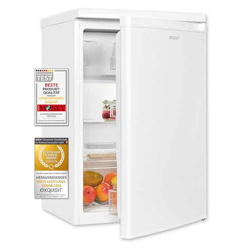 Exquisit Kühlschrank KS516-4-E-040E weiss | Kühlschrank mit Gefrierfach freistehend 109 L Volumen | Gemüsefach | Freistehender Kühlschrank mit Gefrierfach von Exquisit