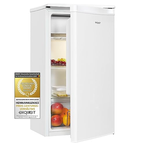 Exquisit Kühlschrank KS86-0-091F weiss | 79 l Nutzinhalt | Eisfach | LED-Beleuchtung | 45cm Breite von Exquisit