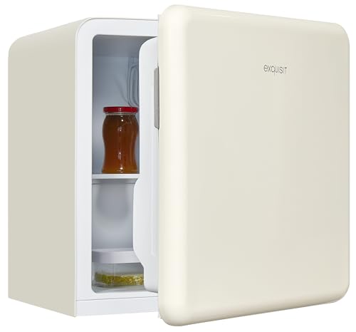 Exquisit Mini Kühlschrank CKB45-0-031F creme | Kühlbox | 47 Liter Nutzinhalt | Hotelkühlschrank | Retrostyle von Exquisit