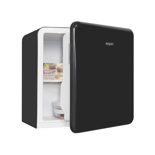 Exquisit Mini Kühlschrank CKB45-0-031F schwarz| Kühlbox | 47 Liter Nutzinhalt | Hotelkühlschrank | Retrostyle von Exquisit