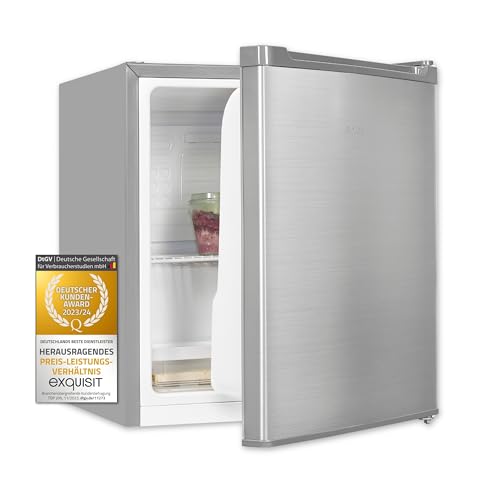 Exquisit Mini-Kühlschrank KB05-V-040E inoxlook | 40 L Volumen | Mini Kühlschrank für Getränke | Kühlschrank klein ohne Gefrierfach von Exquisit