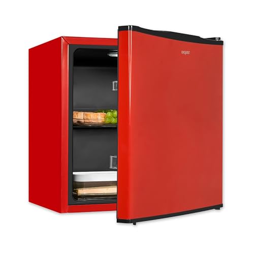 Exquisit Mini Kühlschrank KB05-V-151F rot | 41 l Nutzinhalt | LED-Innenbeleuchtung | Klein und Kompakt | Türanschlag wechselbar von Exquisit