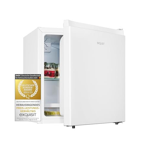 Exquisit Mini Kühlschrank KB45-0-011E weissPV | Kompakt | Nutzinhalt: 45 L | Temperaturregelung von Exquisit