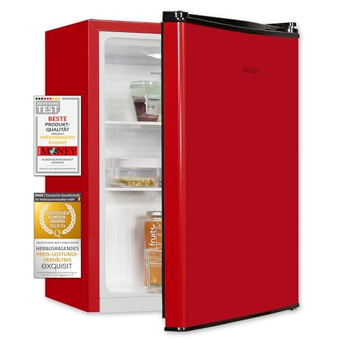 Exquisit Mini-Kühlschrank KB60-V-090E rot PV | 52 Liter Volumen | Mini Kühlschrank für Getränke | Kühlschrank klein ohne Gefrierfach von Exquisit