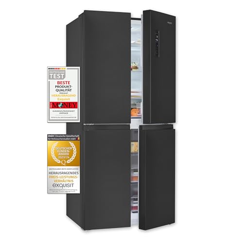 Exquisit Multidoor MD425-150-040C inoxlook-az | No Frost | Nutzinhalt: 421 L | Temperaturregelung | Alarm von Exquisit
