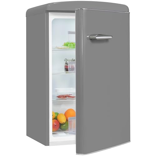 Exquisit Retro-Kühlschrank, 122 Liter, ohne Gefrierfach, Energieklasse E, LED-Licht, RKS120-V-H-160E grau Exquisit Retro-Kühlschrank, 122 Liter, ohne Gefrierfach, Energieklasse E, LED-Licht, RKS120-V-H-160E grau von Exquisit