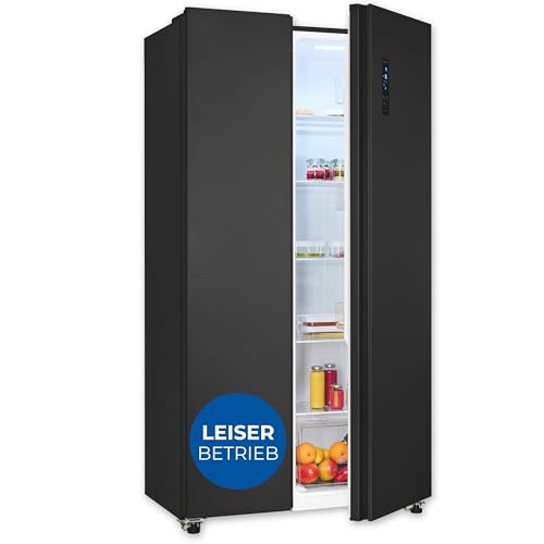 Exquisit Side-by-Side-Kühlschrank, Kühl-Gefrierkombination, NoFrost, 442 Liter, Schnellgefrieren, Alarm, 4-Sterne-Gefrieren, LED-Display, SBS546-040E inoxlook-az Exquisit Side-by-Side-Kühlschrank, Kühl-Gefrierkombination, NoFrost, 442 Liter, Schnellgefrieren, Alarm, 4-Sterne-Gefrieren, LED-Display, SBS546-040E inoxlook-az von Exquisit