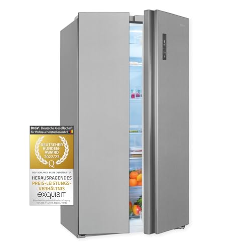 Exquisit Side by Side SBS560-050D inoxlook | 562 L Volumen | Inverter Kompressor | Side by Side Kühlschrank NoFrost | Kühlschrank Side by Side Schnellgefrieren… von Exquisit