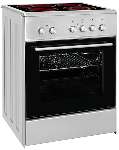 Exquisit Standherd ECM 6-4 BZ Inox | Elektro-Standherd | 2-Kreis-Bräterzone | 60 cm | Glaskeramik-Kochfeld | 61 L Garraum | Inox Exquisit Standherd ECM 6-4 BZ Inox | Elektro-Standherd | 2-Kreis-Bräterzone | 60 cm | Glaskeramik-Kochfeld | 61 L Garraum | Inox von Exquisit