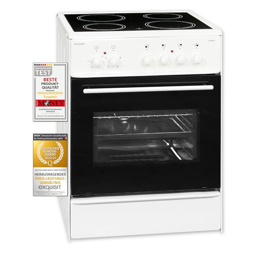 Exquisit Standherd ECM 6-4 | Standherd 60cm mit Glaskeramik Kochfeld | Ober- & Unterhitze | Grill | Umluft | Elektroherd freistehend 60 cm | weiss Exquisit Standherd ECM 6-4 | Standherd 60cm mit Glaskeramik Kochfeld | Ober- & Unterhitze | Grill | Umluft | Elektroherd freistehend 60 cm | weiss von Exquisit