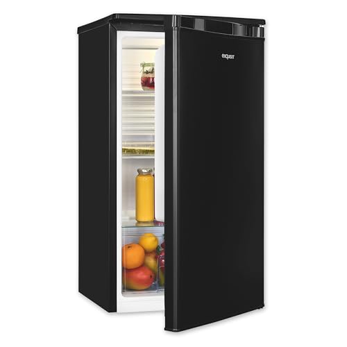 Exquisit Vollraumkühlschrank 75 Liter, Freistehend, Kühlschrank klein und kompakt, 45cm Breit, LED-Innenbeleuchtung, KS585-V-091E (Schwarz) von Exquisit