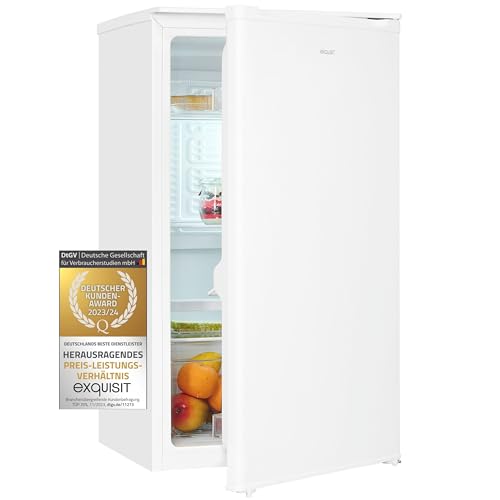 Exquisit Vollraumkühlschrank KS116-V-042E weiss | Nutzinhalt: 88 L | Glasablagen | 48 cm Breite | Ohne Gefrierfach von Exquisit