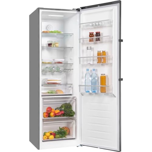 Exquisit Vollraumkühlschrank KS360-V-HE-040E inoxlook-az | Kühlschrank ohne Gefrierfach freistehend 359 L Volumen | NoFrost | Vollraumkühlschrank ohne Gefrierfach von Exquisit