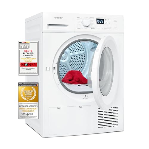 Exquisit Wärmepumpentrockner TWP5803-030 weiss | 8 kg Fassungsvermögen | Energieeffizienzklasse A++ | Kindersicherung | Auto Abschaltung Exquisit Wärmepumpentrockner TWP5803-030 weiss | 8 kg Fassungsvermögen | Energieeffizienzklasse A++ | Kindersicherung | Auto Abschaltung von Exquisit