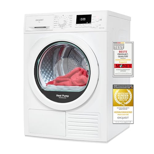 Exquisit Wärmepumpentrockner TWP903-410 weiss | 9 kg Fassungsvermögen | Energieeffizienzklasse A++ | Kindersicherung | Auto Abschaltung Exquisit Wärmepumpentrockner TWP903-410 weiss | 9 kg Fassungsvermögen | Energieeffizienzklasse A++ | Kindersicherung | Auto Abschaltung von Exquisit