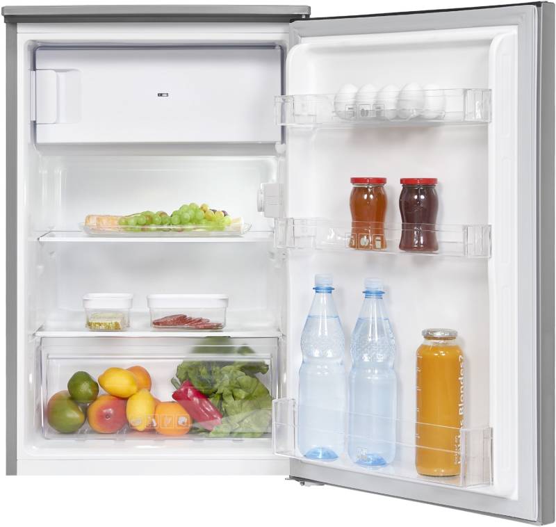 KS 15-4-E-040E Tischkühlschrank mit Gefrierfach edelstahl-Look / E von Exquisit