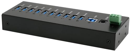 EX-11230HMS 10 Port USB 3.2 Gen 1 HUB Din-Rail Kit und Wand VIA VL811+ Chipset von Exsys