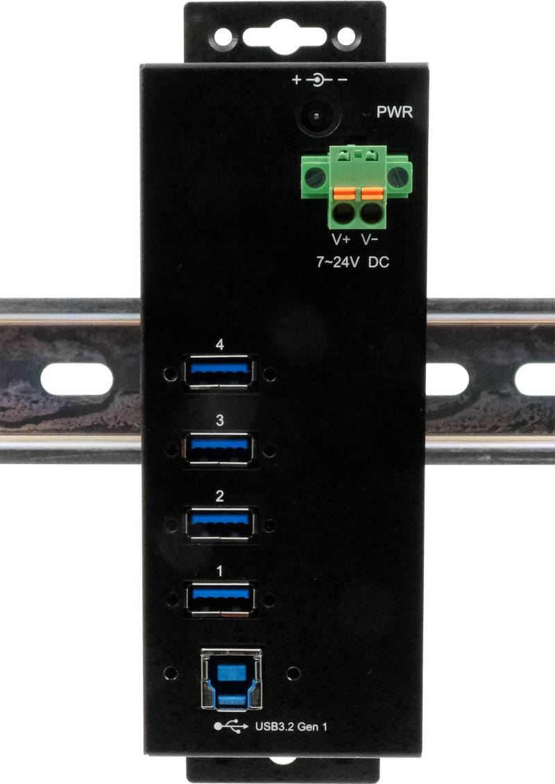 EXSYS EX-1186HMVS-2 Schnittstellen-Hub USB 3.2 Gen 1 (3.1 Gen 1) Type-B 5000 Mbit/s Schwarz (EX-1186HMVS-2) von Exsys