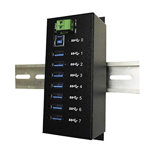 EXSYS EX-1187HMVS 4 Port USB 3.0 HUB Din-Rail-Kit 15KV ESD Surge Protection schwarz von Exsys