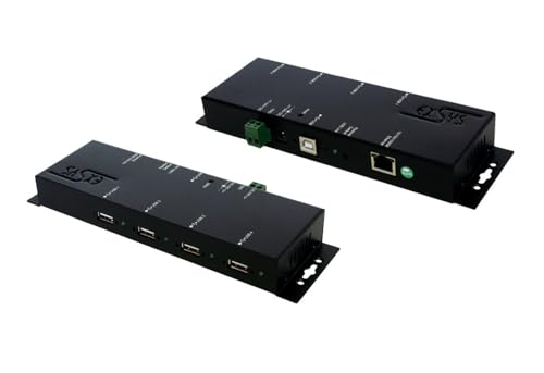 EXSYS EX-6002POE Ethernet 1Gigabit zu 4 USB mit PoE Schwarz von Exsys