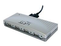 EXSYS External 4 Port USB 2.0 Hub 480 MBit/s Silber Knoten – Hub (480 Mbit/s, CE, FC, RoHS, Silber, 0 – 55 °C, 5 – 95%, 150 g) von Exsys