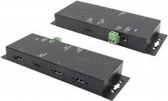 EXSYS GmbH 4 Port USB 3.2 Gen1 Metall HUB, 1 x PD C-Anschluss (EX-1190HMVS-PD) - Sonderposten von Exsys