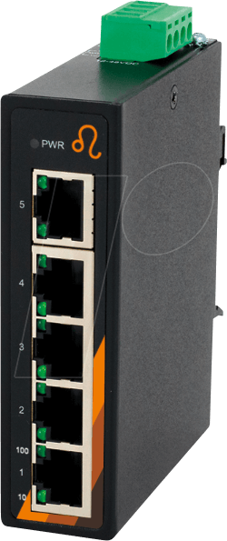 EXSYS GmbH 5 Port Industrie Ethernet Switch, Kompakt (EX-6200) von Exsys