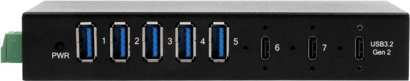 EXSYS GmbH 7-Port USB 3.2 Gen 2x1 Metall HUB, 2x C + 5x A-Anschluss (EX-12297HMS) von Exsys