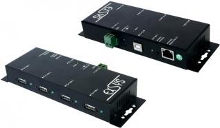EXSYS GmbH Ethernet 1Giga zu 4 x USB 2.0 Ports Metallgehäuse (EX-6002) von Exsys