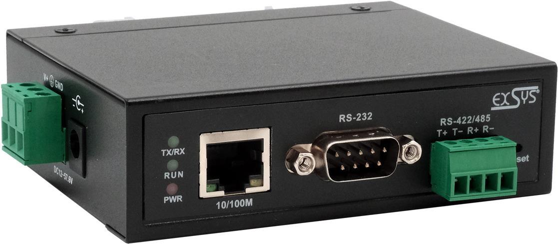 EXSYS GmbH Serial Device Server 1x RS232/422/485, mit Netzadapter (EX-61001) von Exsys