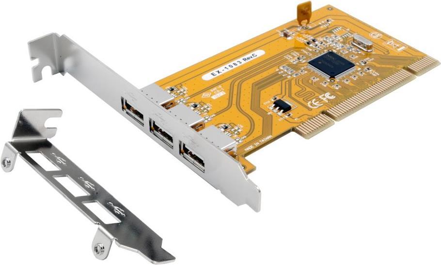 Exsys EX-1083 - USB-Adapter - PCI Low-Profile - USB 2.0 x 3 von Exsys