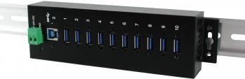 Exsys EX-1110HMVS - Hub - 10 x USB 3,1 Gen 1 - an DIN-Schiene montierbar - Gleichstrom (EX-1110HMVS) von Exsys