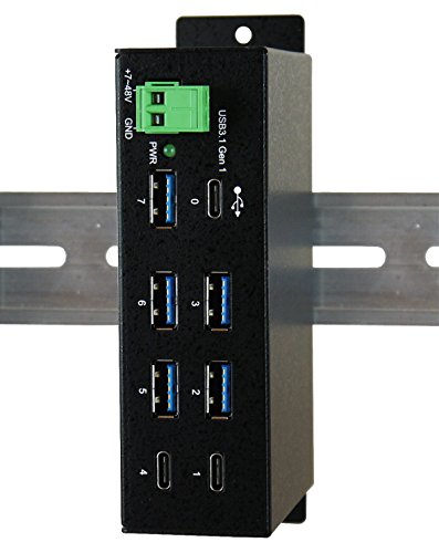 Exsys EX-1196HMS USB 3.0 (3.1 Gen 1) Type-C 5000Mbit/s Black Hub & Concentrator von Exsys