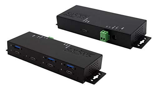 Exsys EX-1237HMVS - 7 Port USB 3.2 Gen2 Metall HUB 4X USB C- und 3X USB A-Anschluss von Exsys