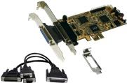 Exsys EX-44344 - Adapter Parallel/Seriell - PCIe Low-Profile - RS-232, V.24 - 2 Anschlüsse + 2 x parallel von Exsys