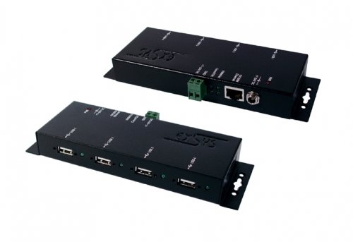 Exsys LAN PoE 1Giga zu 4 x USB 2.0 Ports Metallgehäuse, [EX-6002POE] von Exsys