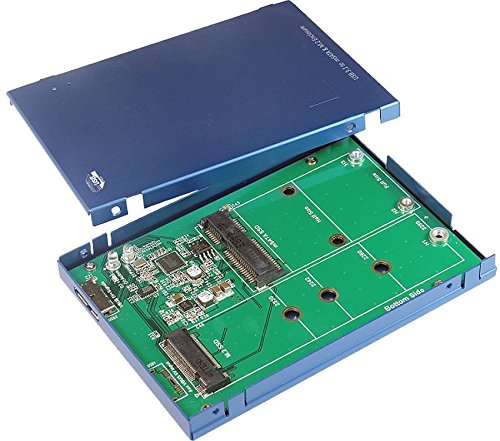 Exsys USB 3.1 (Gen.2) Micro-B zu M.2 NFGG & mSATA SSD mit 2.5" Gehäuserahmen (Höhe 9.5mm), [EX-3671] von Exsys