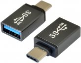 Exsys - USB-Adapter - USB Type A (W) bis USB Typ C (M) - USB 3,1 - umkehrbare Stecker - Grau (EX-47990) von Exsys