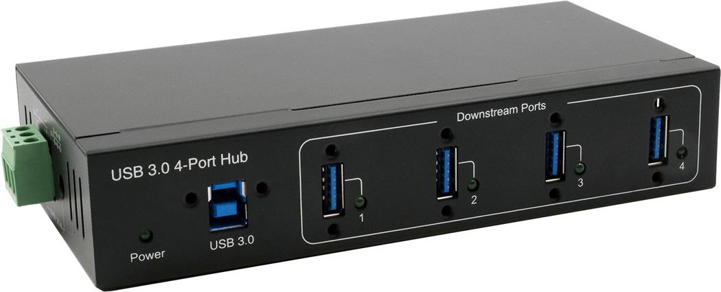USB 3.2 HUB 4-Port Gen1 inkl.USB Kab inkl.USB-Kabel,DIN-Rail-Kit,VIA Chip (EX-11224HMVS) von Exsys