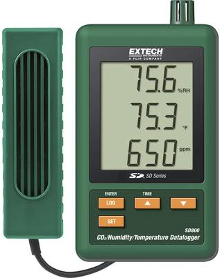 EXTECH SD800 CO2/Feuchtigkeit/Temperatur-Datenlogger, Messschreiber, 0.0 bis 50.0 �C (SD800) von Extech
